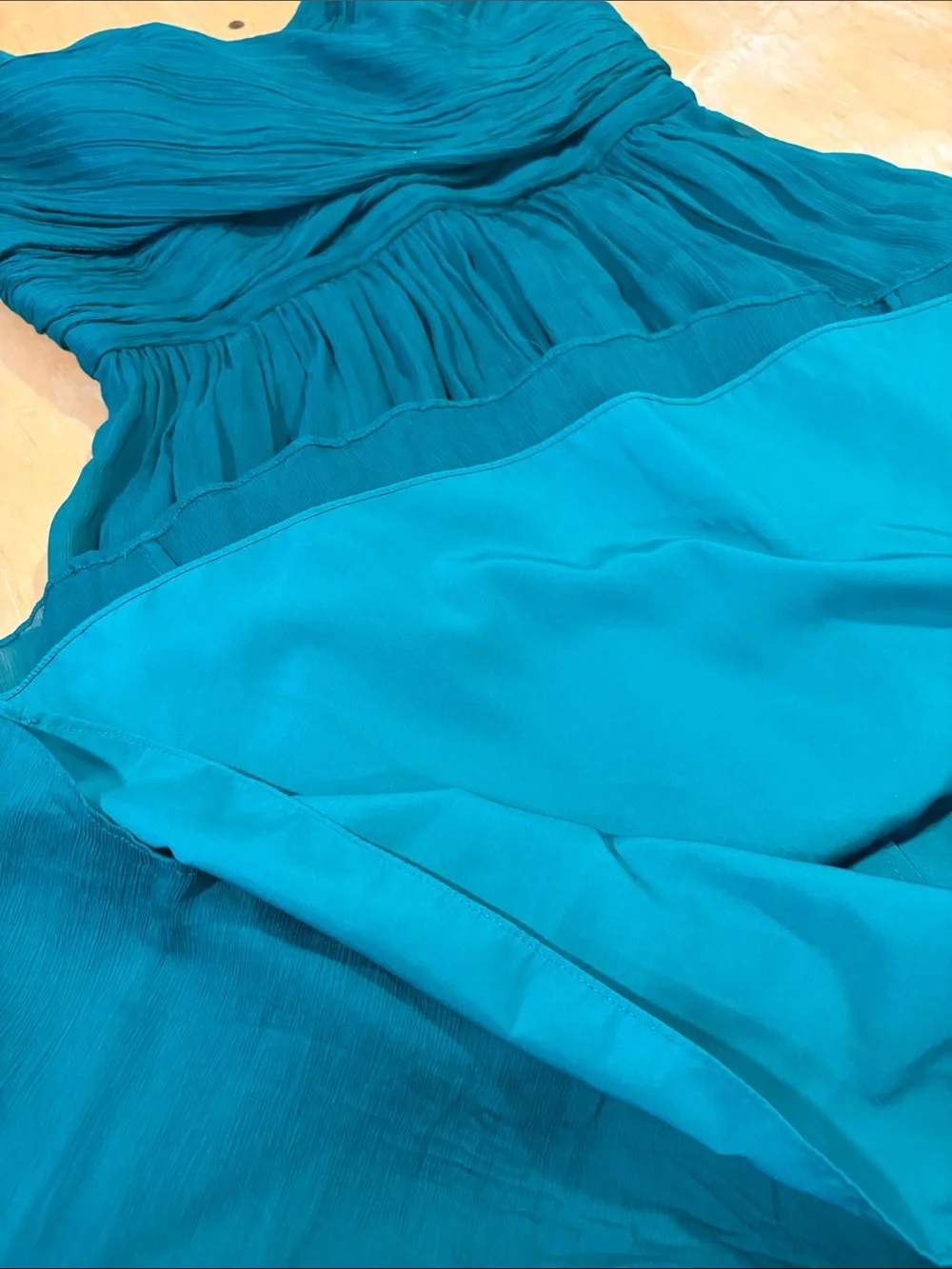 J. Crew ~ Turquoise Aqua Teal Pleated Wrap-Front Cocktail Party Dress